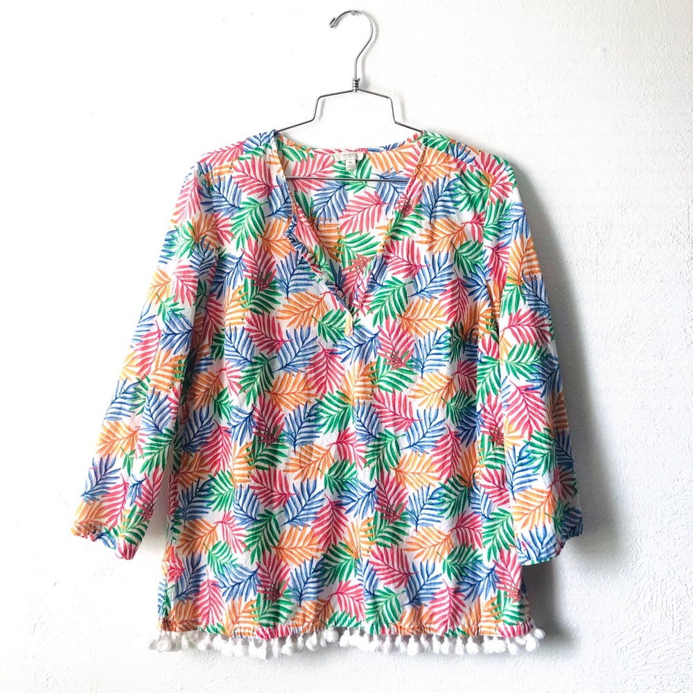 🎉 Final Price Talbots leaf patterned blouse B8